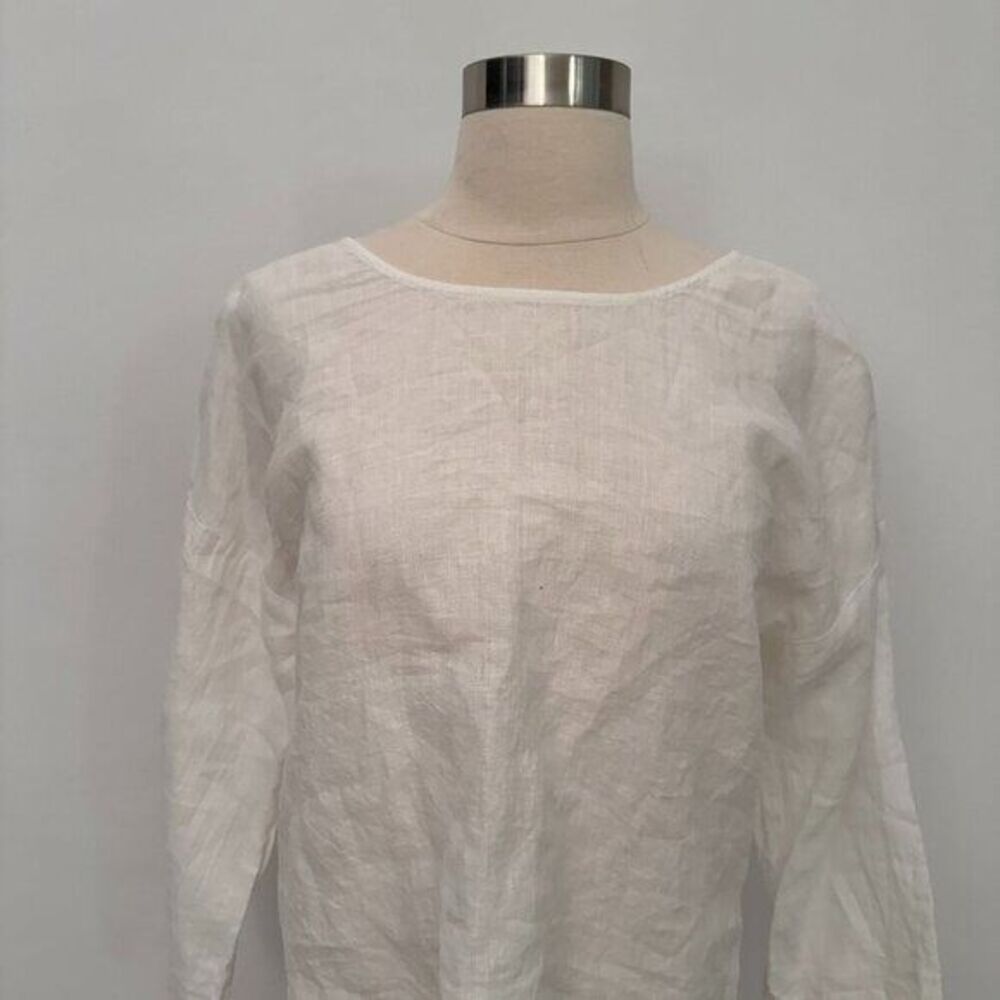 EILEEN FISHER Organic Handkerchief Linen Box-Top, Small
